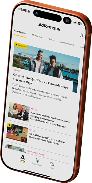 Voorbeeldafbeelding van de Adformatie Nieuws App op Apple en Android devices